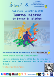 Tournoi Interne en faveur du Téléthon @ Salle MERMOZ